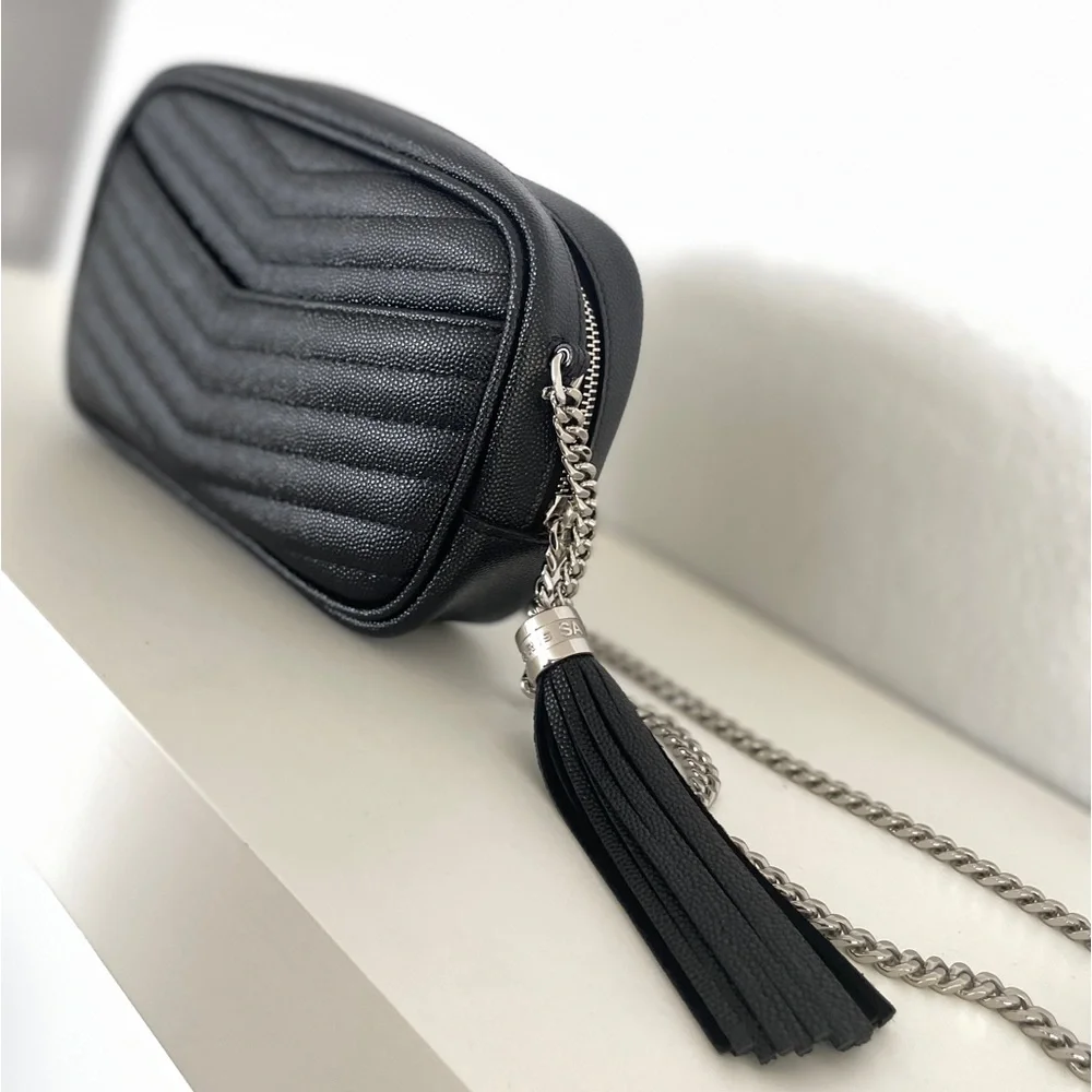 Saint Laurent mini Lou black with silver hardware - Picture 6 of 16